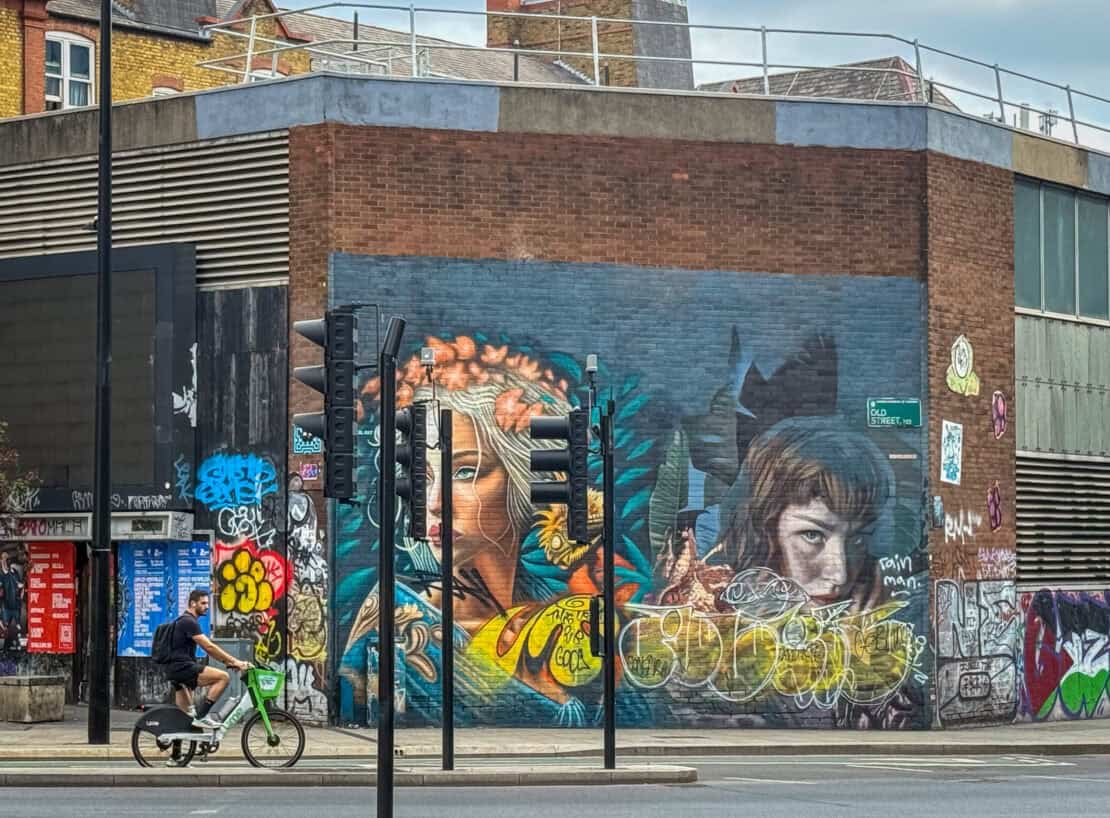 Old Street Street Scene with Street Art