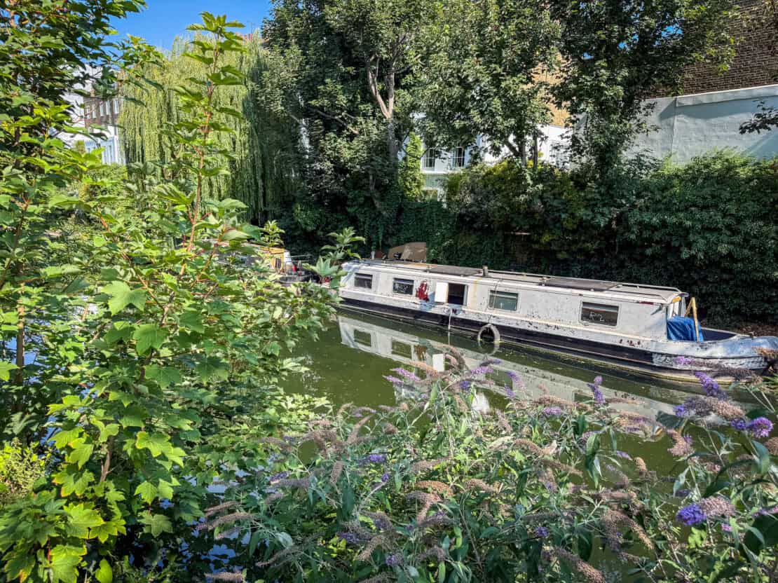 Boat on Regent's Canal in London, England