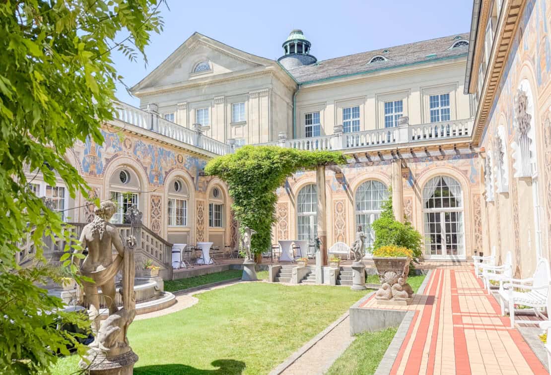 Renaissance style gardens in Bad Kissingen, Germany