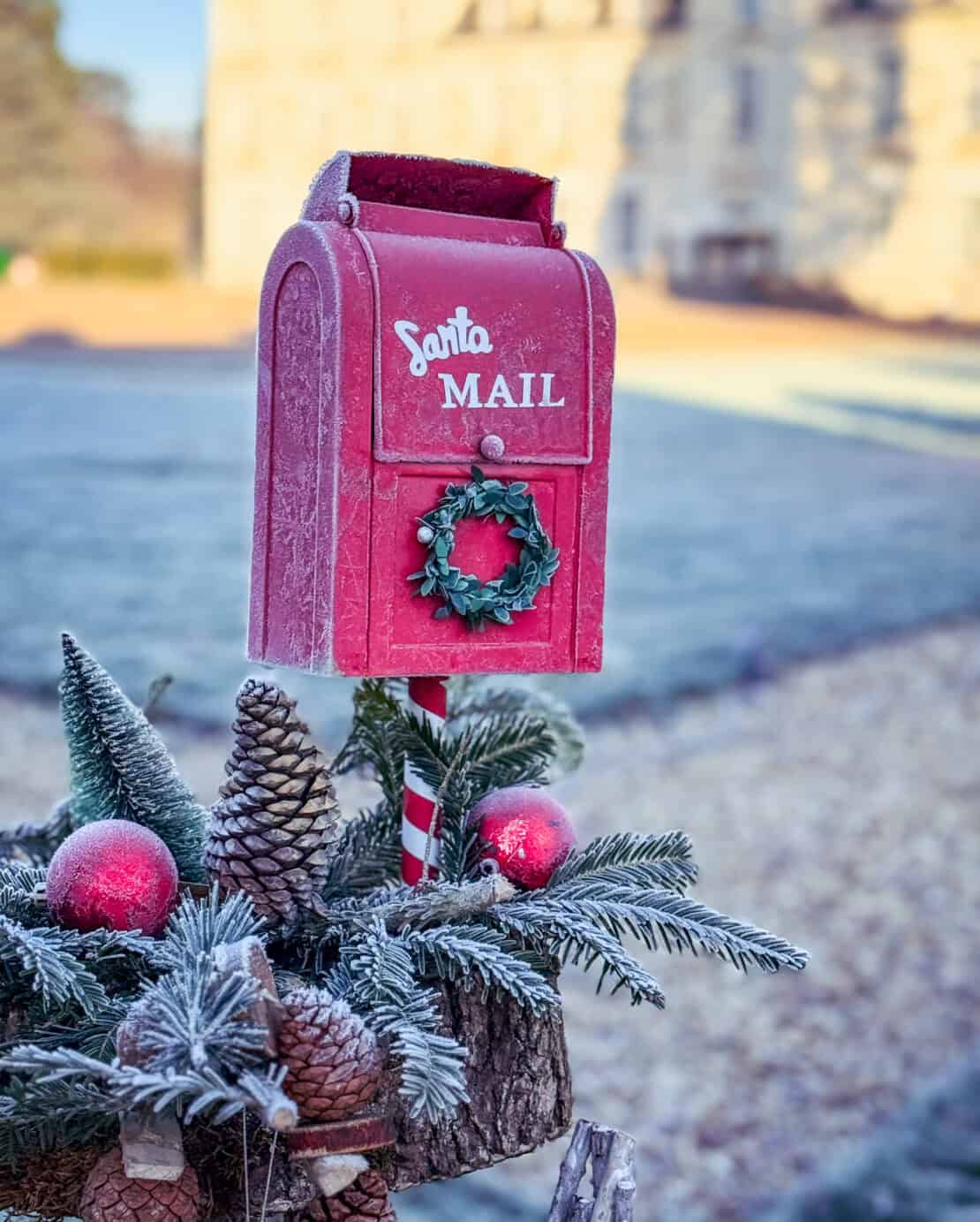 Frozen Santa Mail Sign in Loire Chateau France